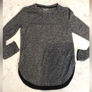 Athleta Grey marled long sleeve athletic top